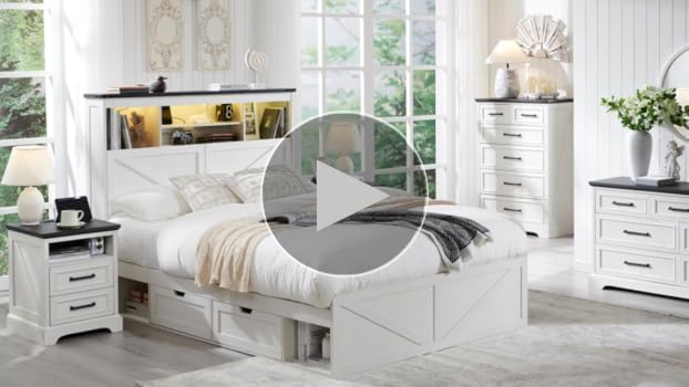 Amazon.com: ACCOHOHO Full Size Wood Bed Frame Farmhouse with